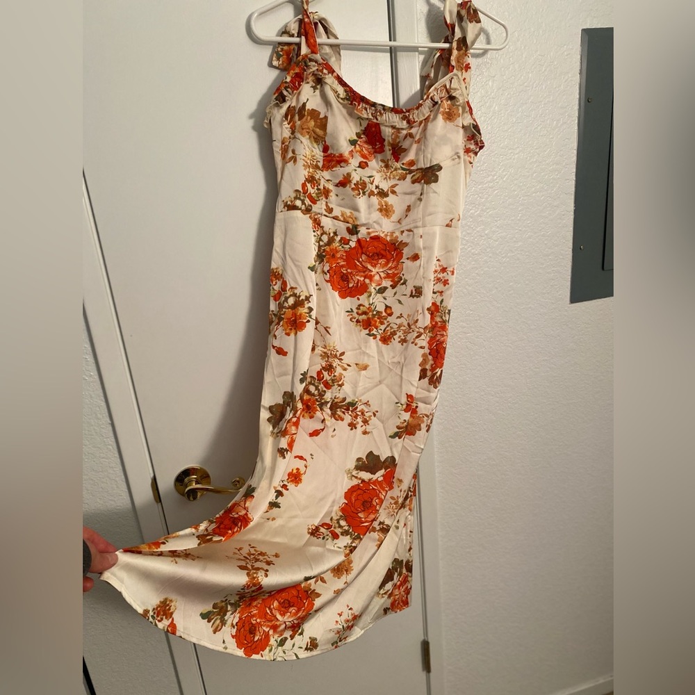 CIDER Floral Bowknot Mermaid Corset Midi Dress